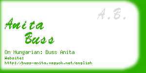 anita buss business card